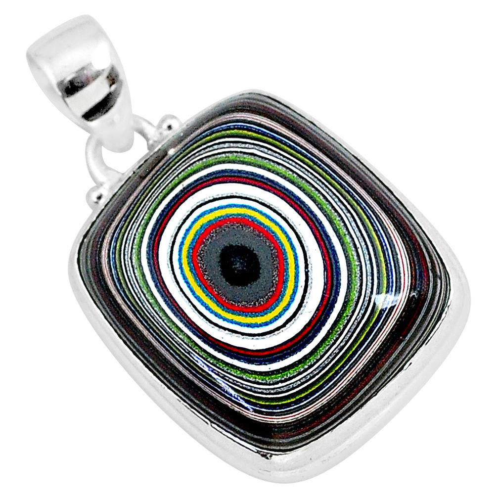 14.12cts fordite detroit agate 925 sterling silver handmade pendant r92639