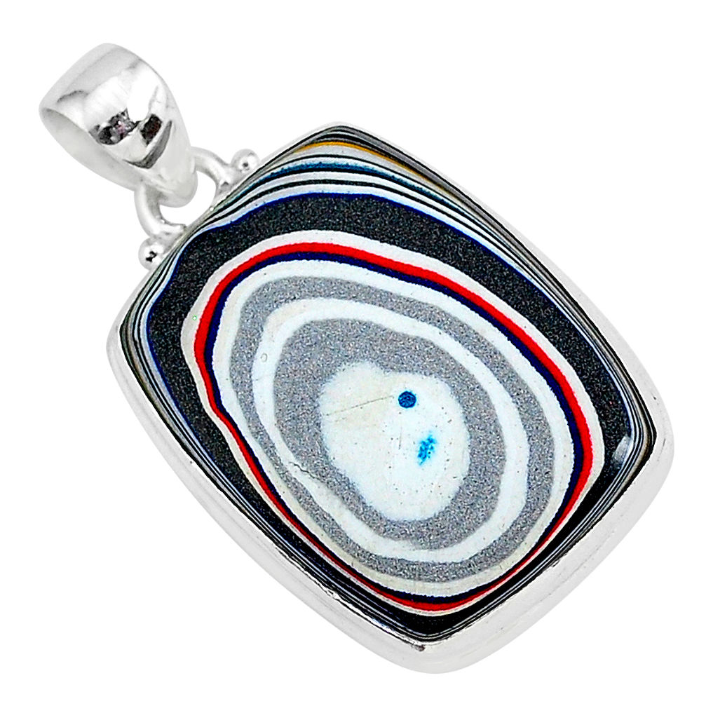 13.67cts fordite detroit agate 925 sterling silver handmade pendant r92642
