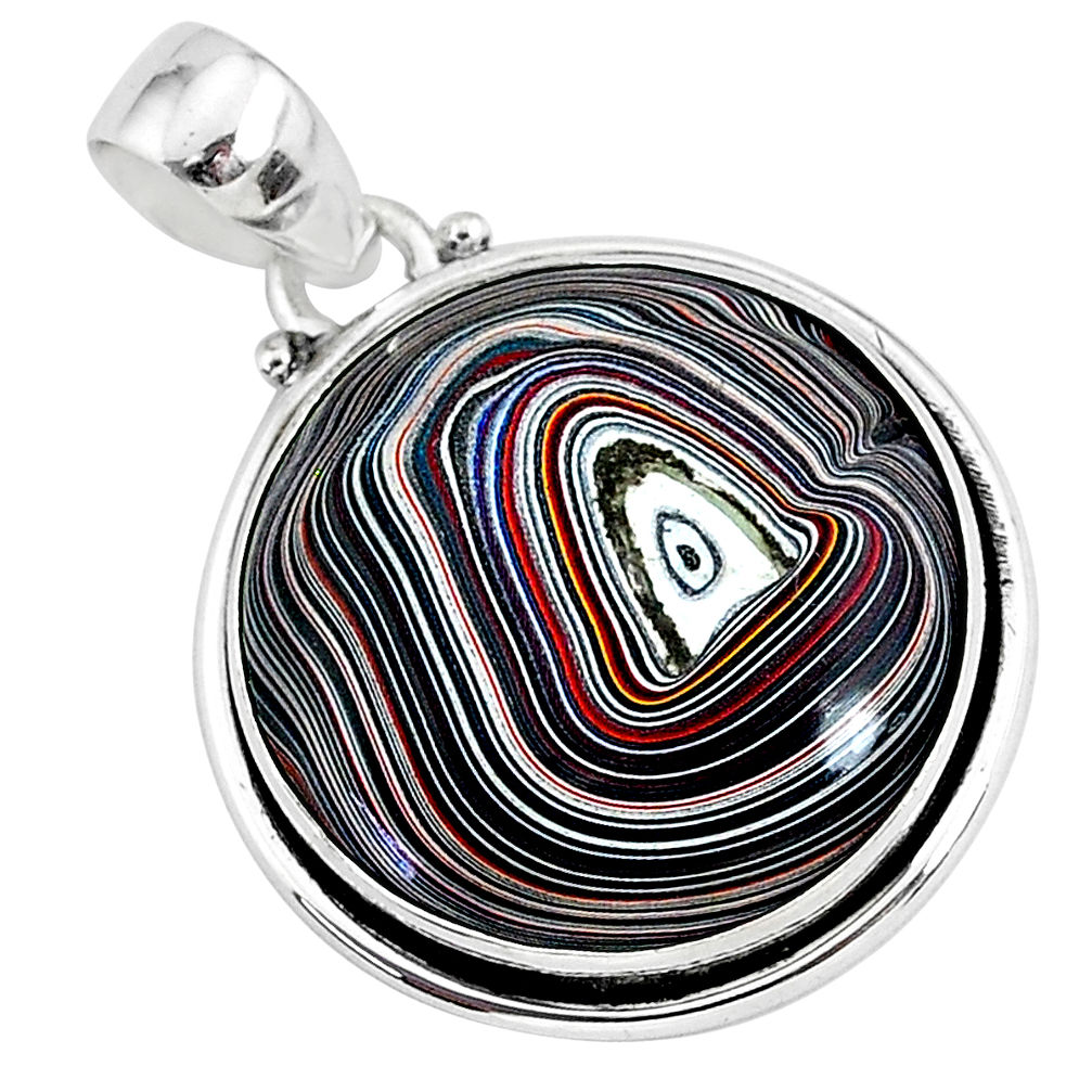 11.73cts fordite detroit agate 925 sterling silver handmade pendant r92649