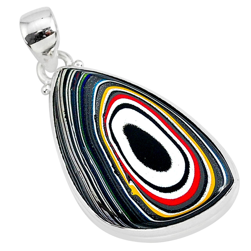 12.18cts fordite detroit agate 925 sterling silver handmade pendant r92653