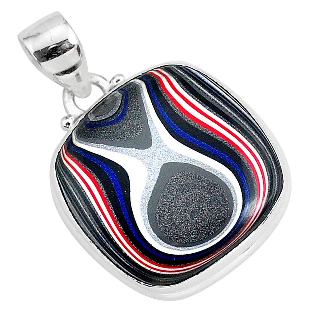 11.73cts fordite detroit agate 925 sterling silver handmade pendant r92655