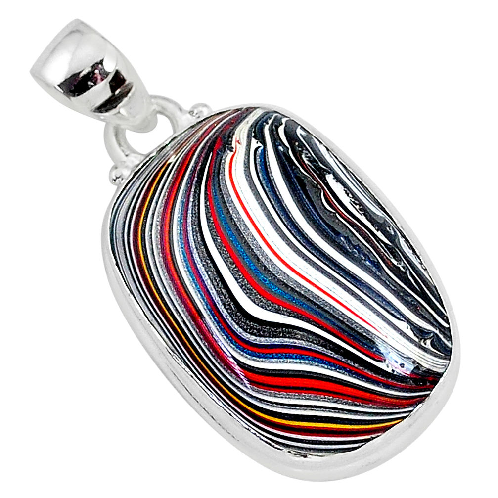 12.58cts fordite detroit agate 925 sterling silver handmade pendant r92666