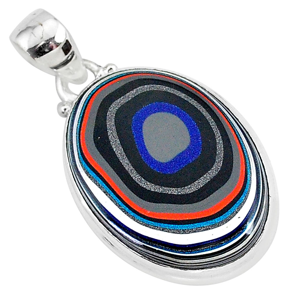 12.22cts fordite detroit agate 925 sterling silver handmade pendant r92668