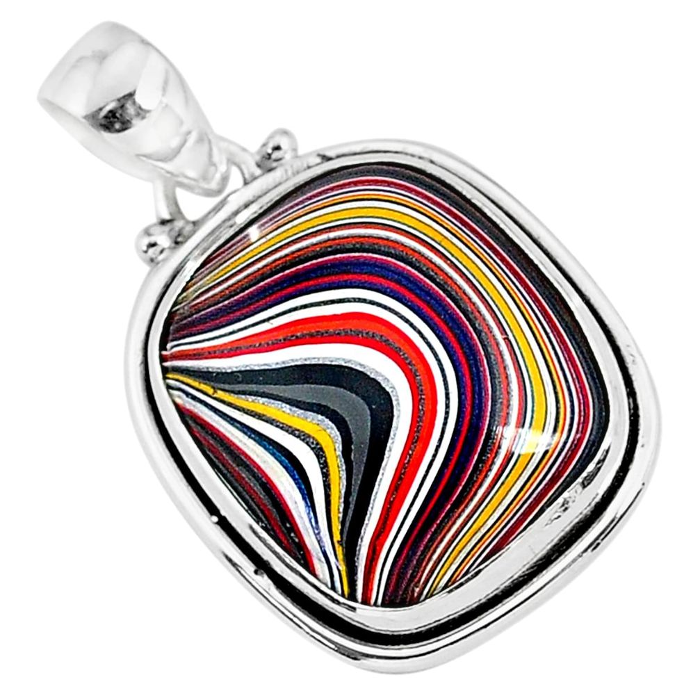 12.58cts fordite detroit agate 925 sterling silver handmade pendant r92682