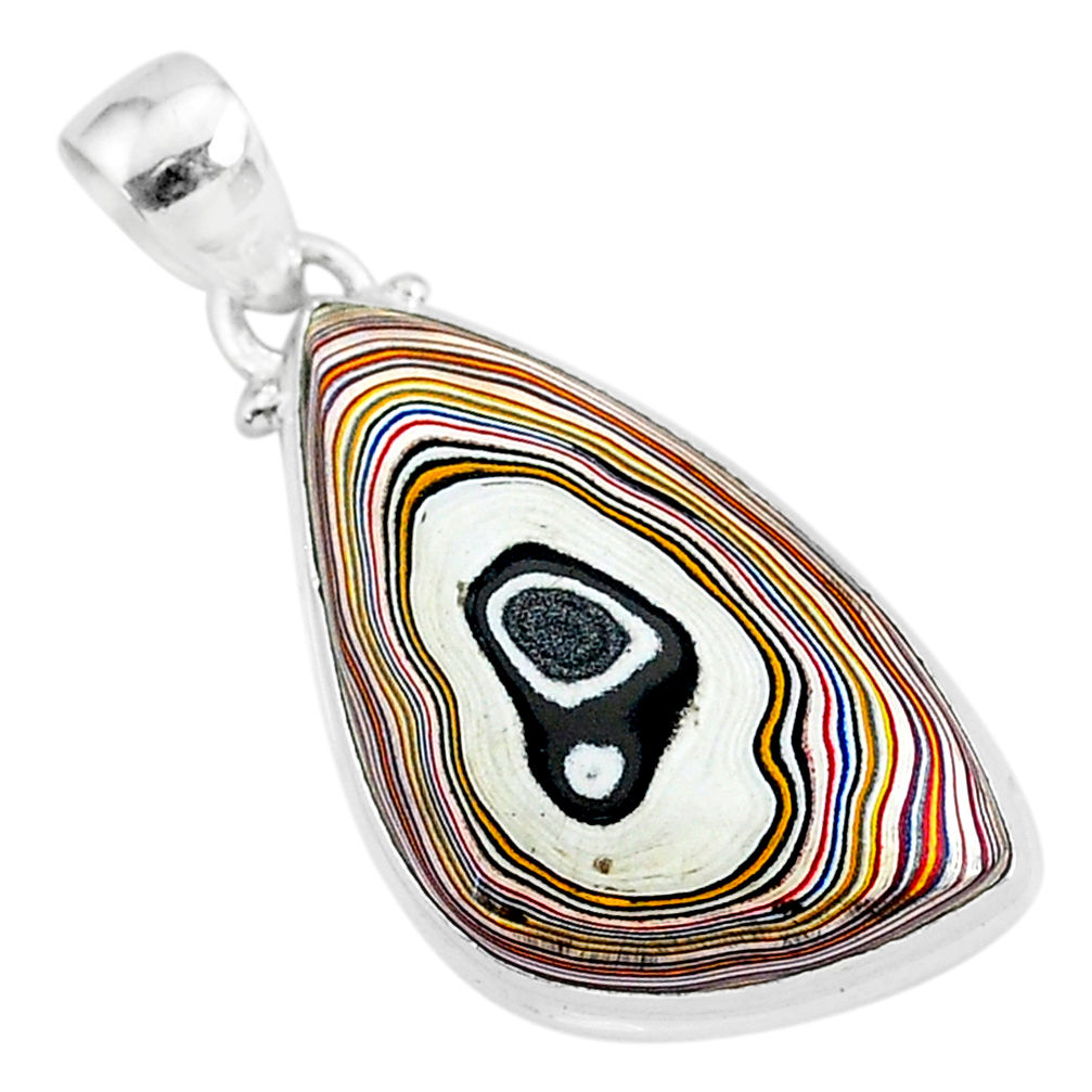 11.73cts fordite detroit agate 925 sterling silver handmade pendant r92685