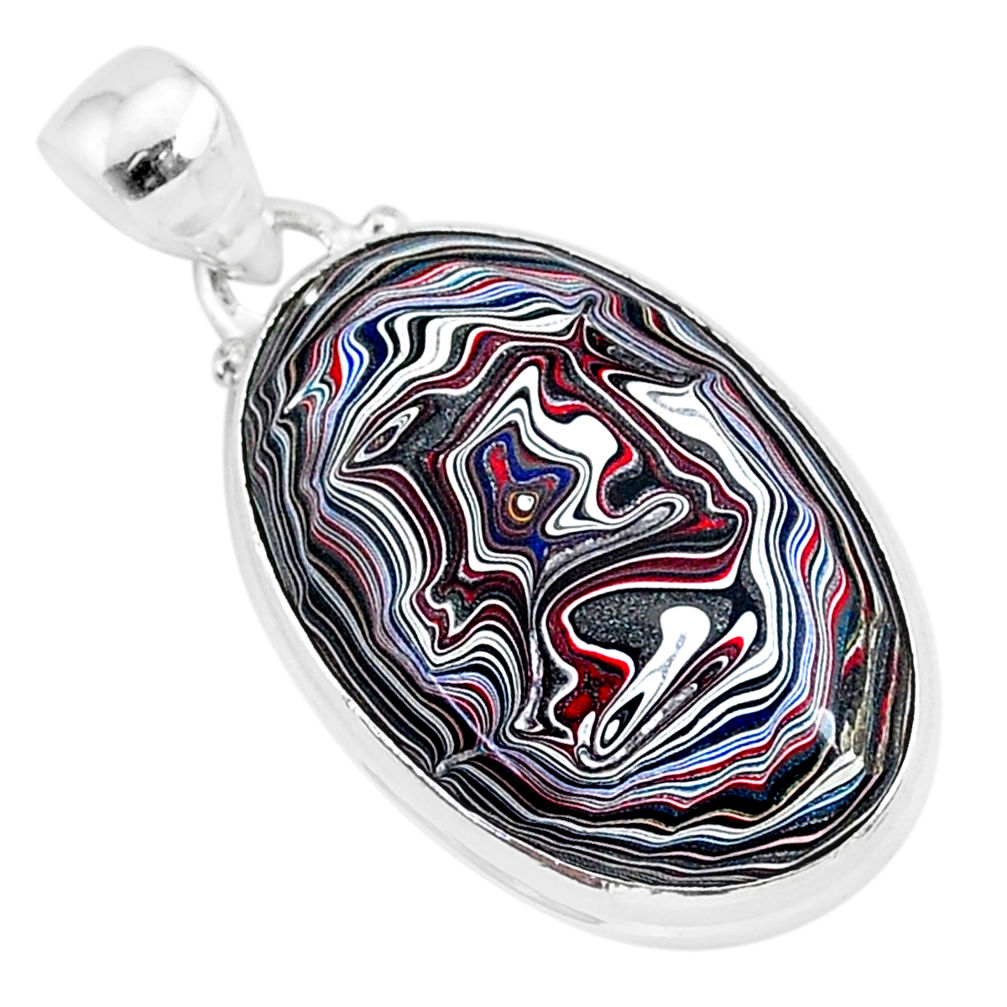11.73cts fordite detroit agate 925 sterling silver handmade pendant r92692