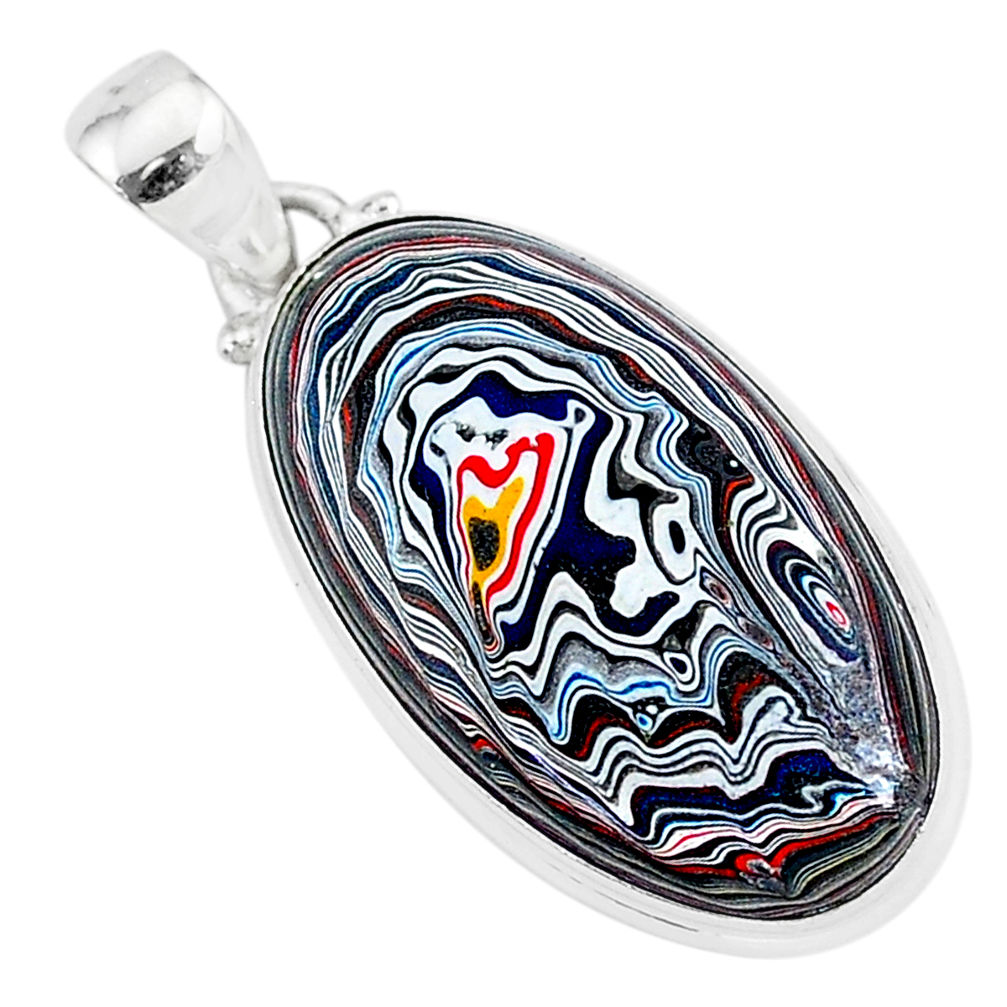 12.58cts fordite detroit agate 925 sterling silver handmade pendant r92698