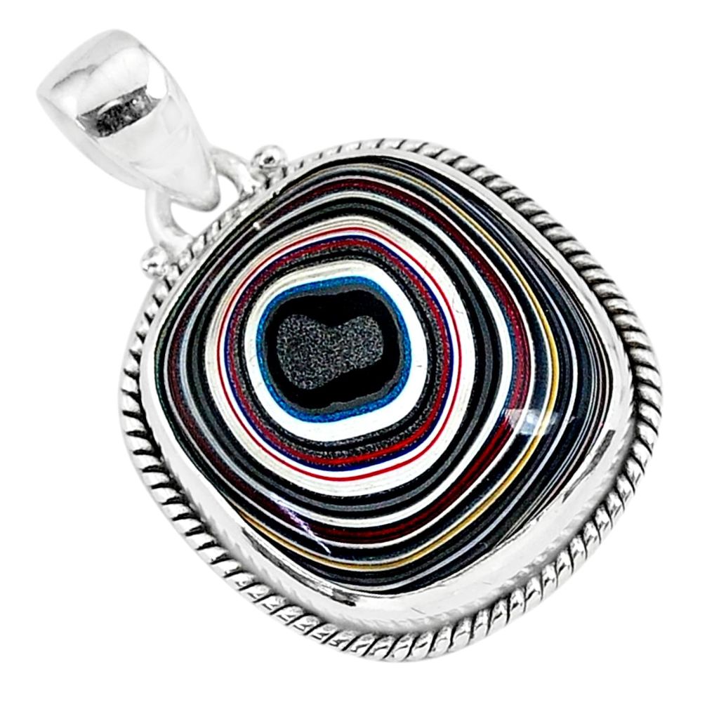 12.58cts fordite detroit agate 925 sterling silver handmade pendant r92699