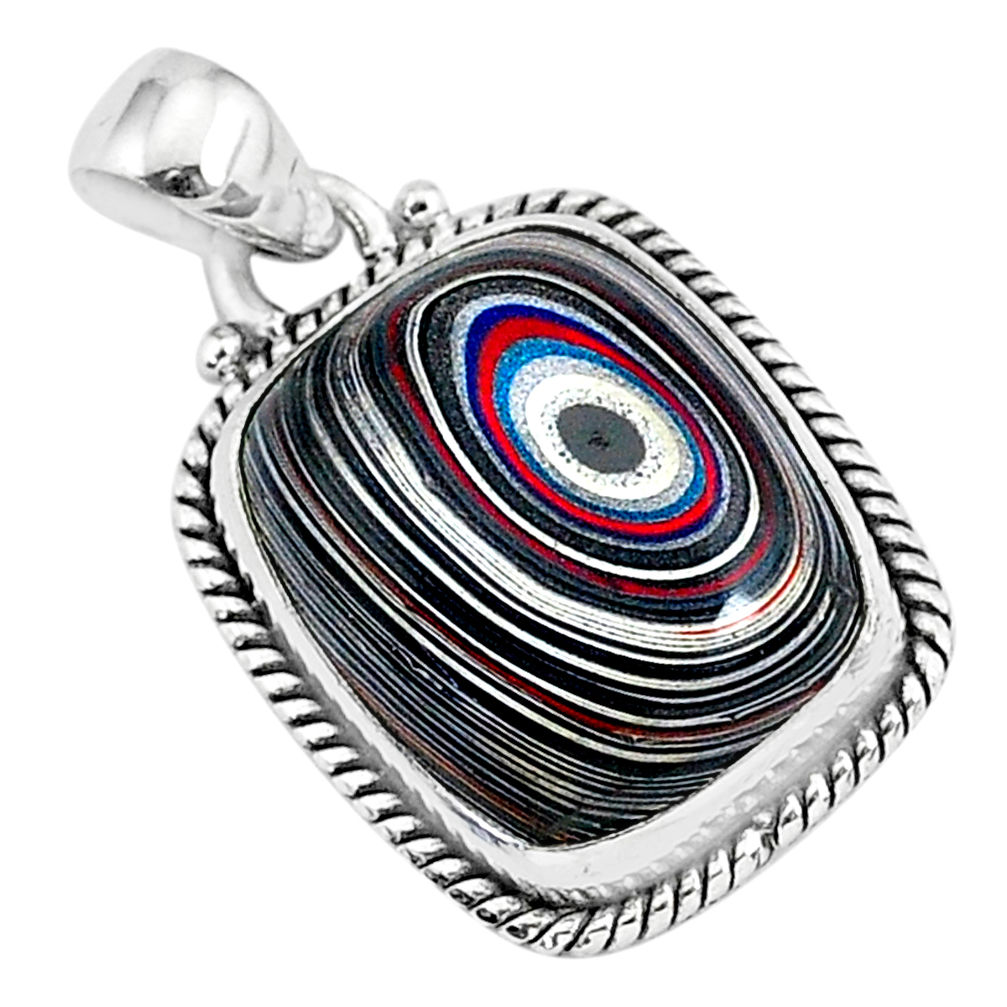 11.20cts fordite detroit agate 925 sterling silver handmade pendant r92706