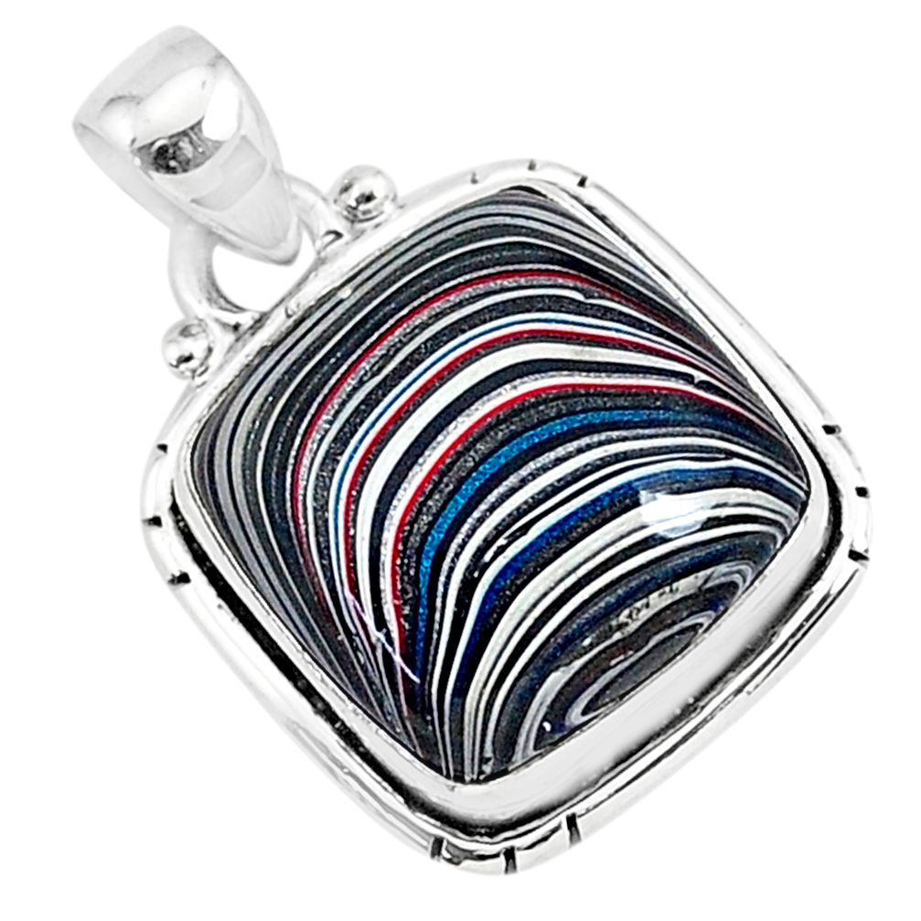 11.17cts fordite detroit agate 925 sterling silver handmade pendant r92708