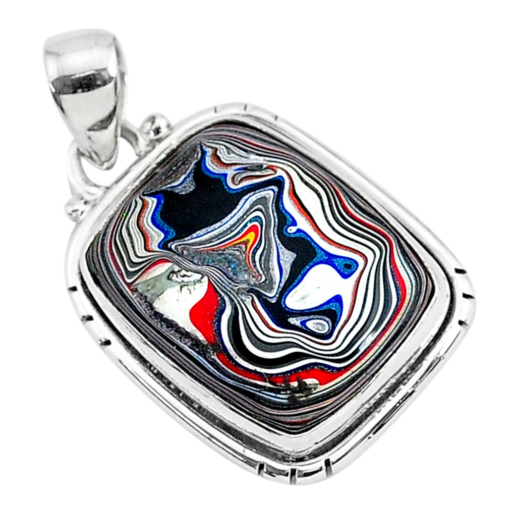 11.17cts fordite detroit agate 925 sterling silver handmade pendant r92715