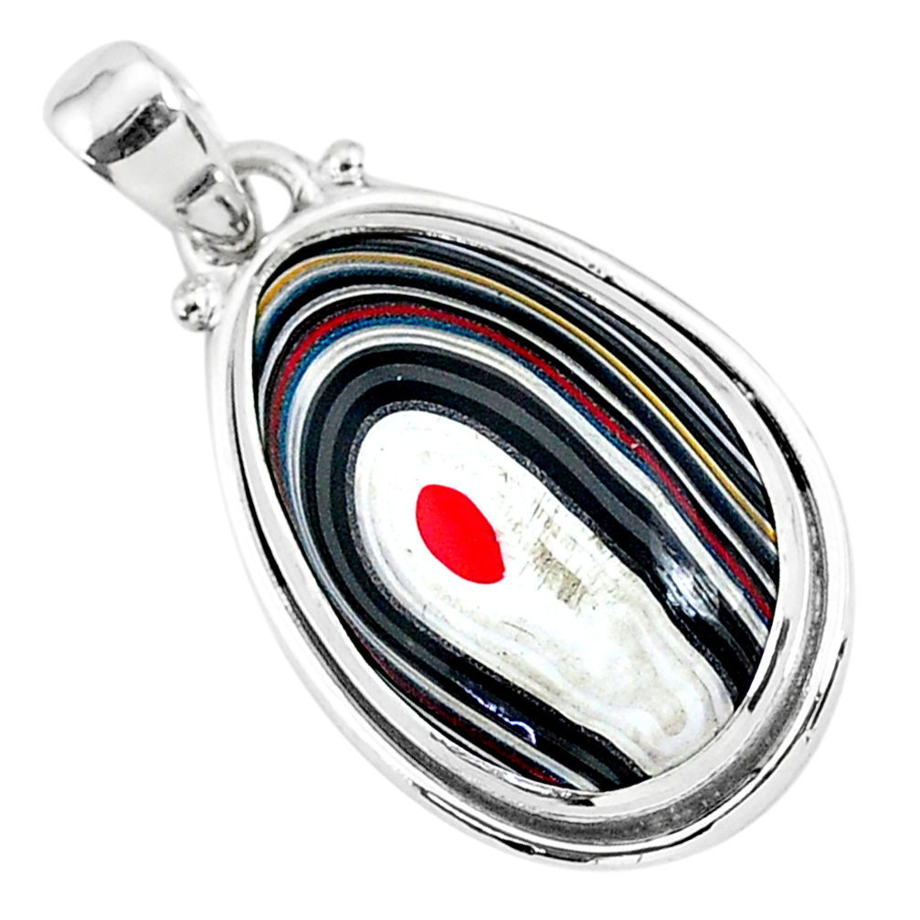 11.60cts fordite detroit agate 925 sterling silver handmade pendant r92716