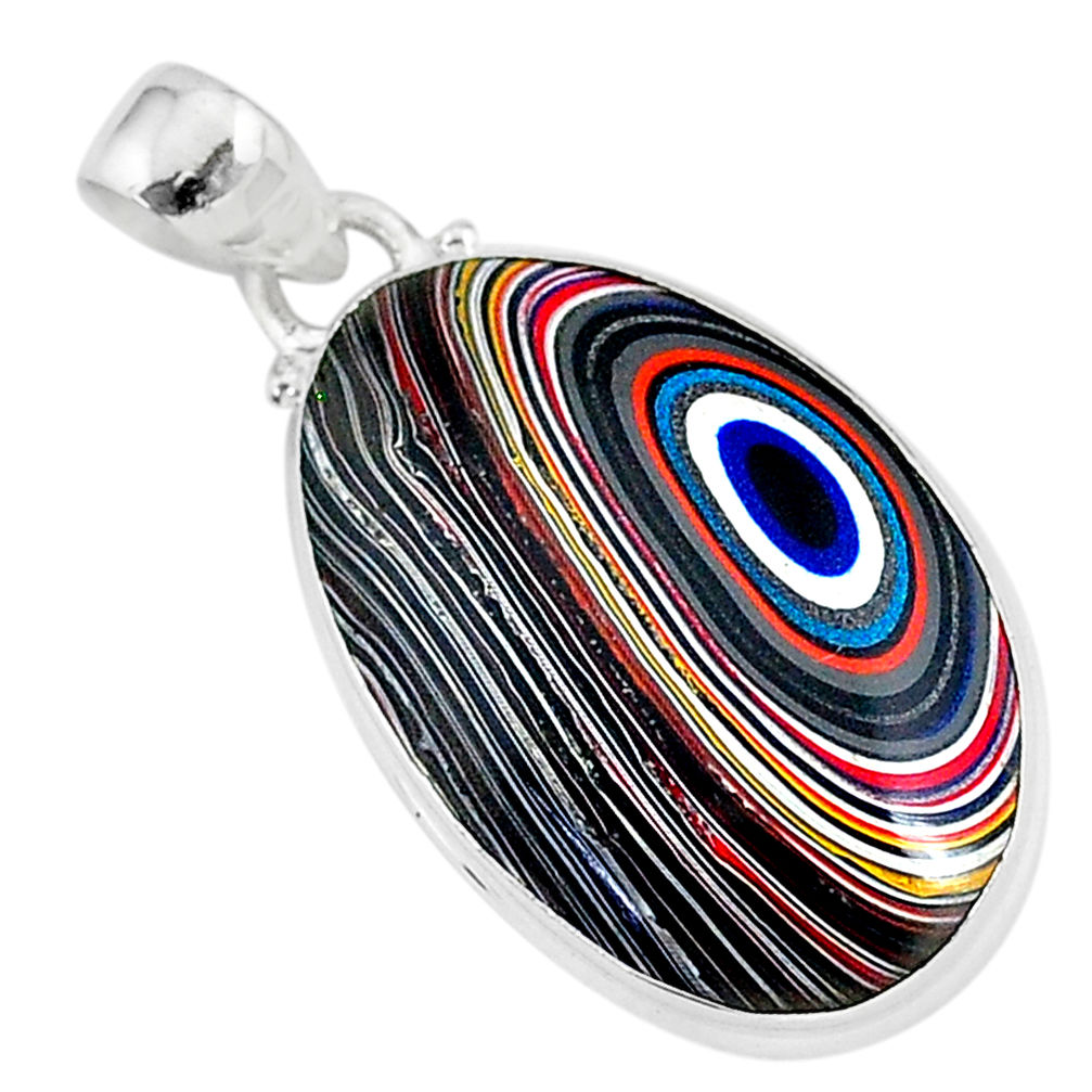 9.72cts fordite detroit agate 925 sterling silver handmade pendant r92721