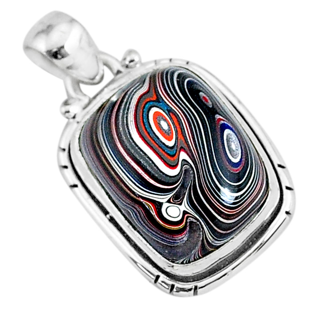 11.20cts fordite detroit agate 925 sterling silver handmade pendant r92735