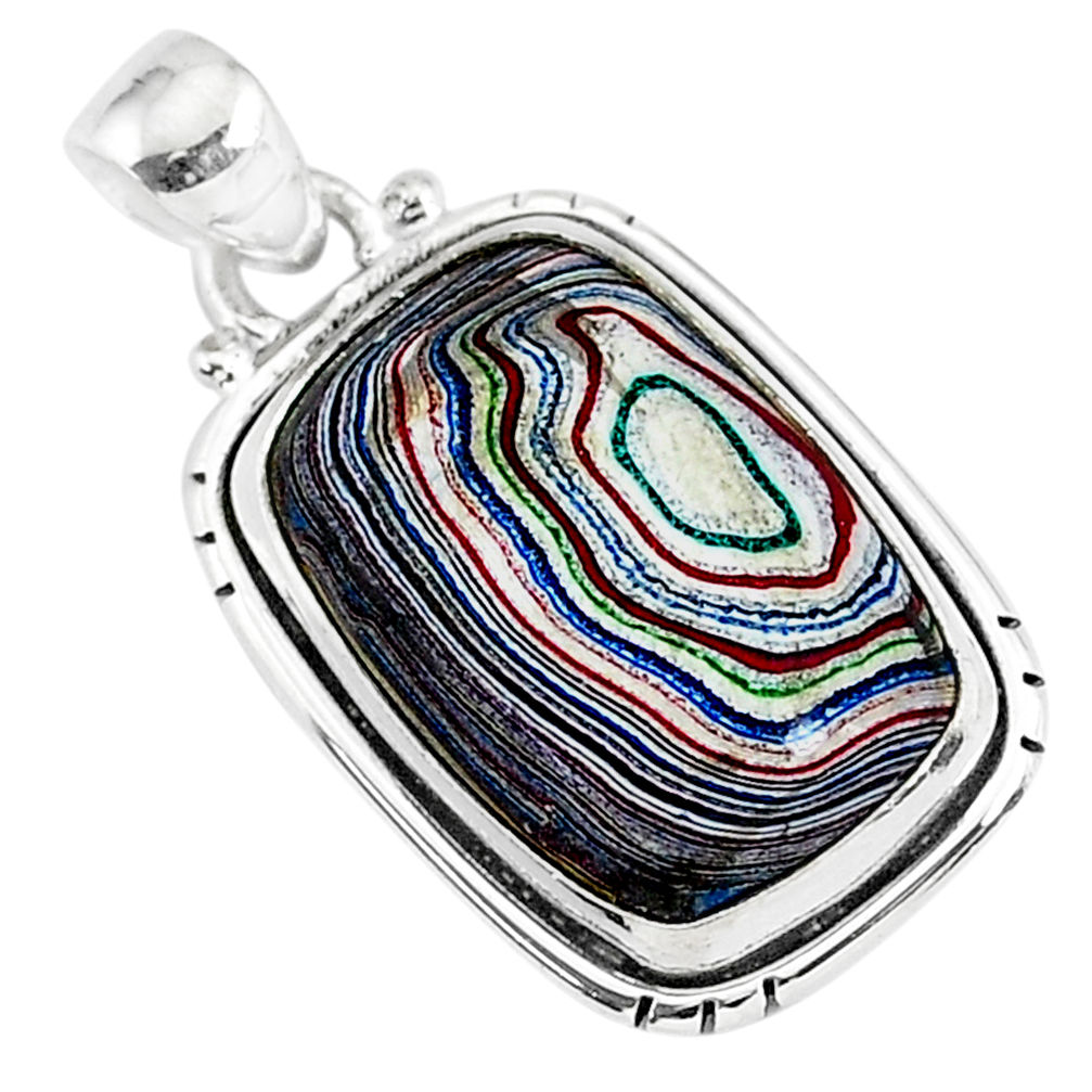 11.05cts fordite detroit agate 925 sterling silver handmade pendant r92738