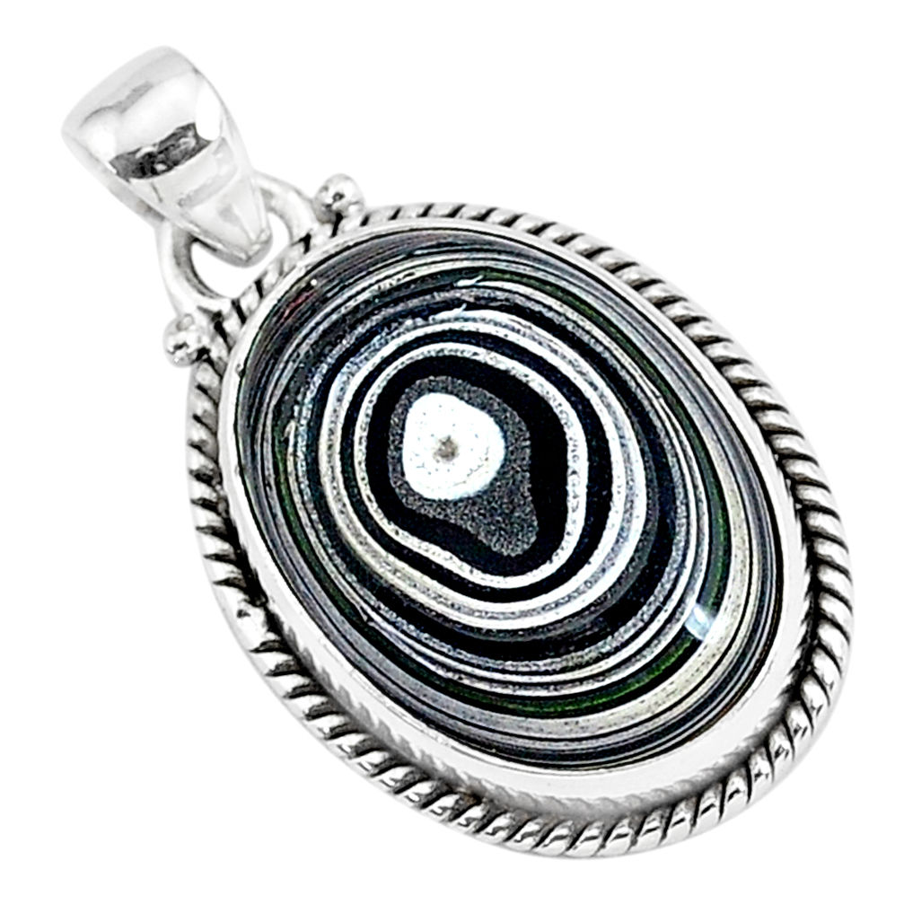 9.22cts fordite detroit agate 925 sterling silver handmade pendant r92740