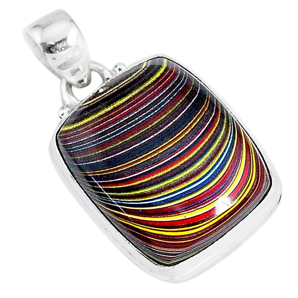 9.72cts fordite detroit agate 925 sterling silver handmade pendant r92741