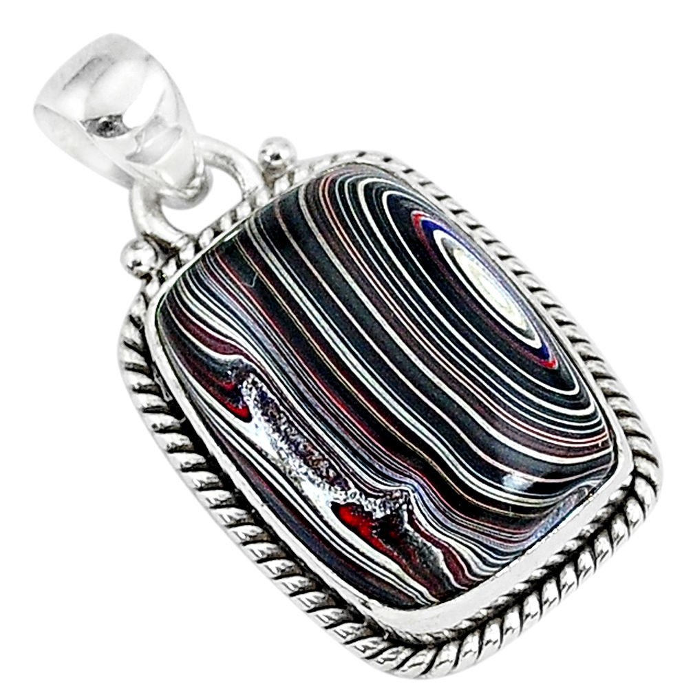 9.72cts fordite detroit agate 925 sterling silver handmade pendant r92742