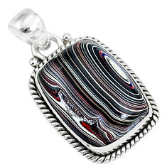 Clearance Sale- 9.72cts fordite detroit agate 925 sterling silver handmade pendant r92742