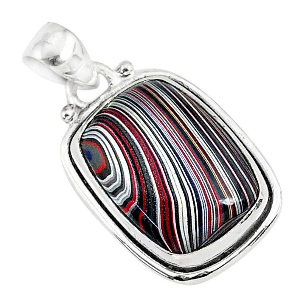 9.68cts fordite detroit agate 925 sterling silver handmade pendant r92754