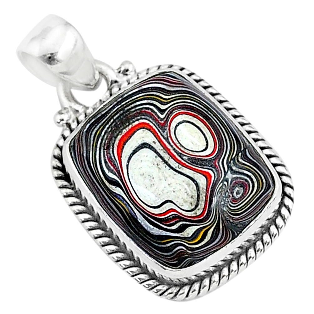 9.72cts fordite detroit agate 925 sterling silver handmade pendant r92756