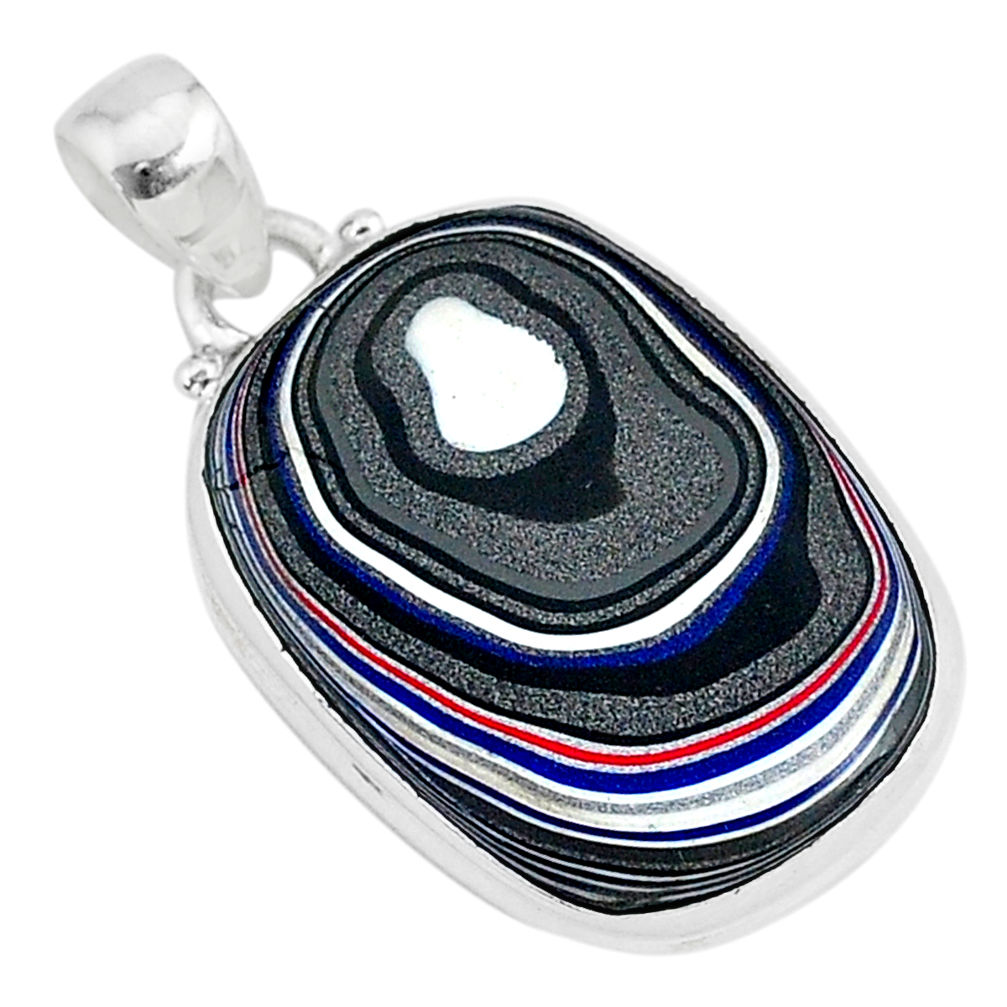 10.08cts fordite detroit agate 925 sterling silver handmade pendant r92758