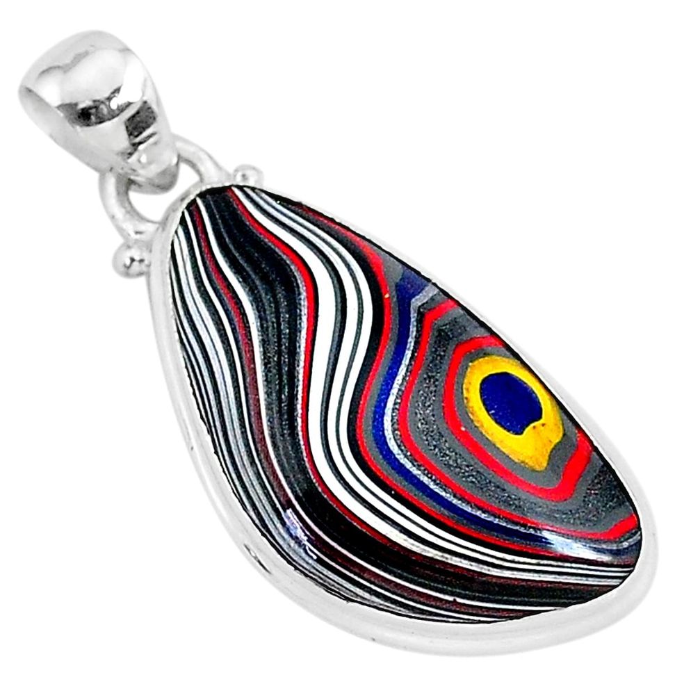 9.22cts fordite detroit agate 925 sterling silver handmade pendant r92768