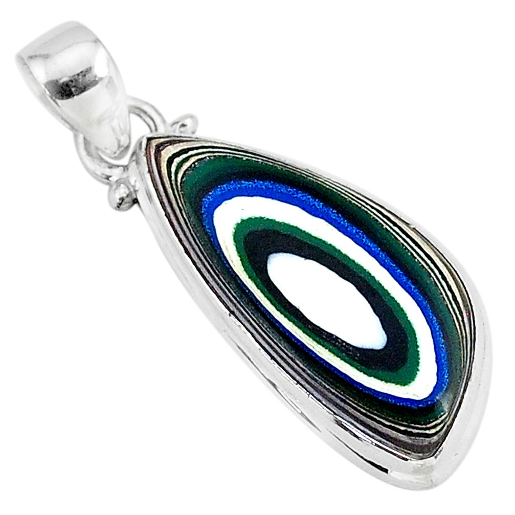 9.22cts fordite detroit agate 925 sterling silver handmade pendant r92769