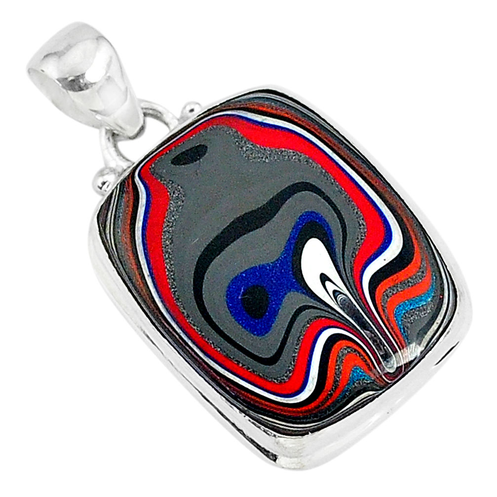 9.72cts fordite detroit agate 925 sterling silver handmade pendant r92772