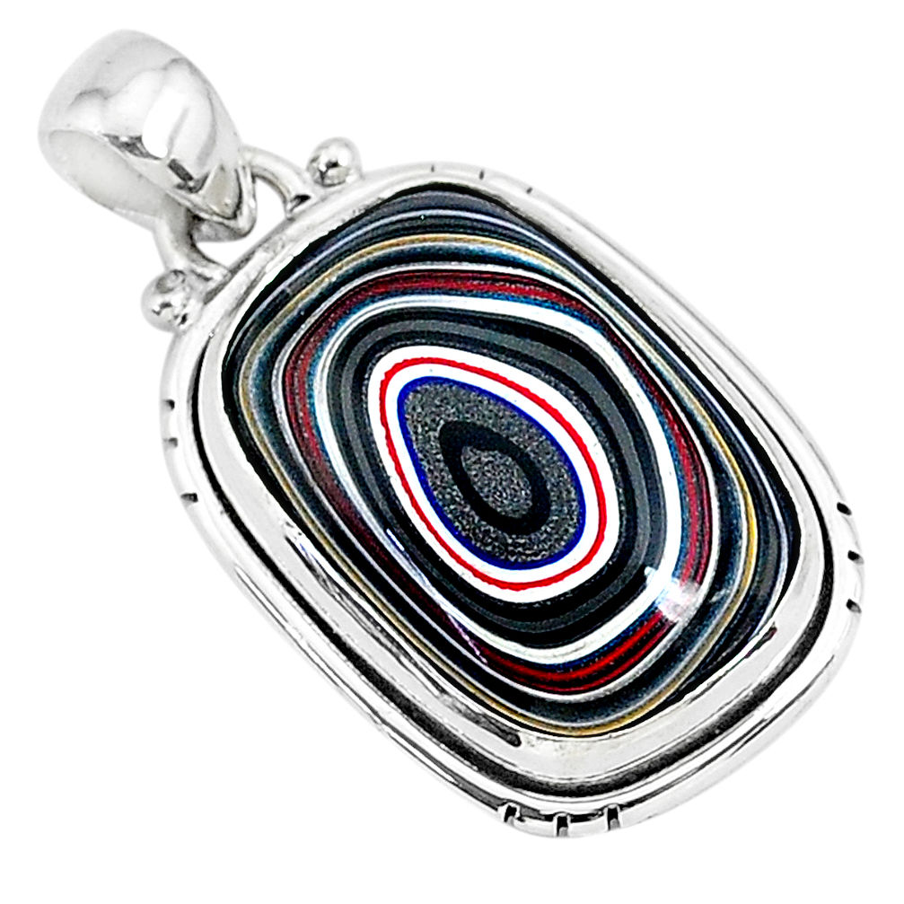 11.17cts fordite detroit agate 925 sterling silver handmade pendant r92773