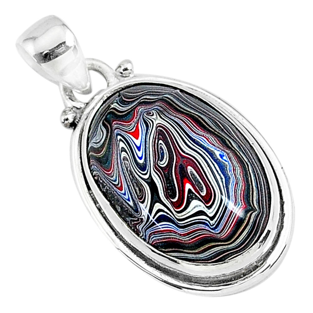 9.72cts fordite detroit agate 925 sterling silver handmade pendant r92776