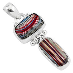 7.97cts fordite detroit agate 925 sterling silver handmade pendant r92848