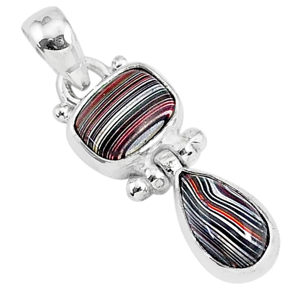 5.54cts fordite detroit agate 925 sterling silver handmade pendant r92850