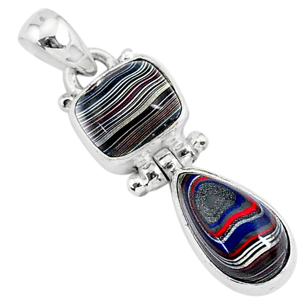 7.44cts fordite detroit agate 925 sterling silver handmade pendant r92853