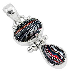6.19cts fordite detroit agate 925 sterling silver handmade pendant r92856