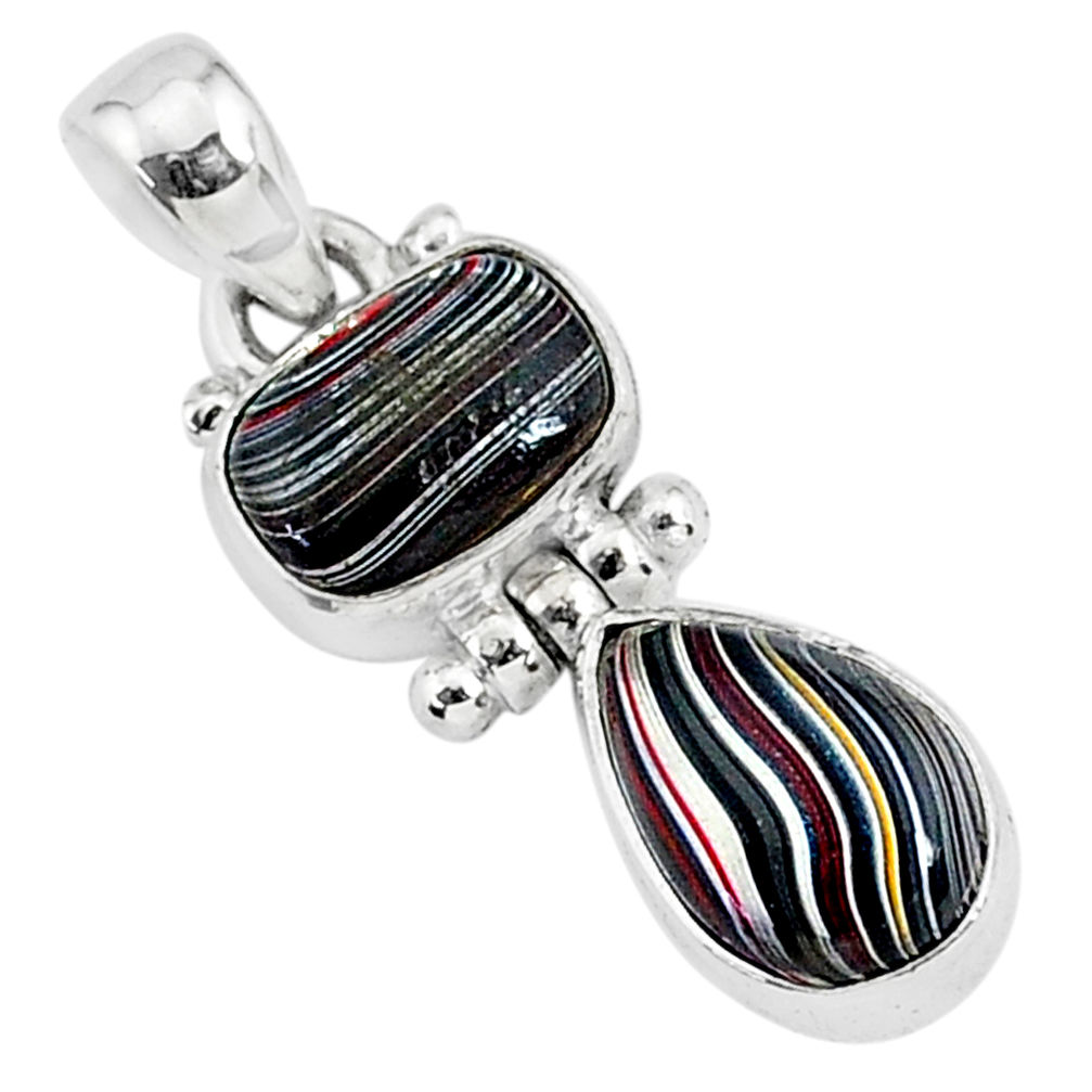 5.17cts fordite detroit agate 925 sterling silver handmade pendant r92857