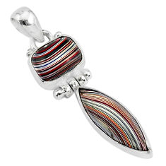 6.26cts fordite detroit agate 925 sterling silver handmade pendant r92859