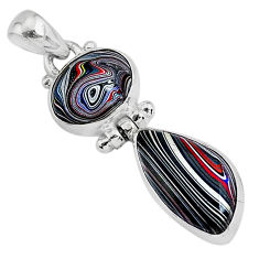 7.97cts fordite detroit agate 925 sterling silver handmade pendant r92861