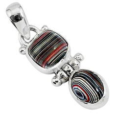 Clearance Sale- 5.13cts fordite detroit agate 925 sterling silver handmade pendant r92865