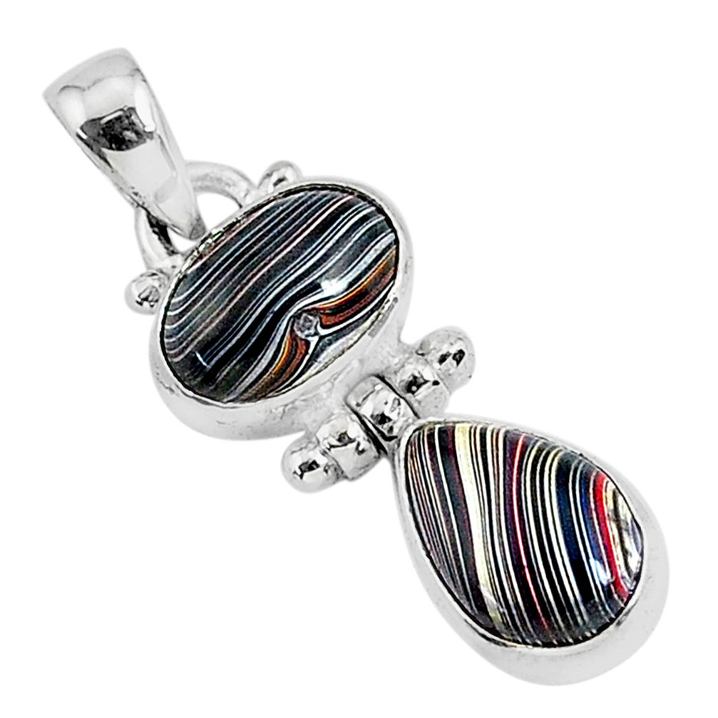 5.44cts fordite detroit agate 925 sterling silver handmade pendant r92866