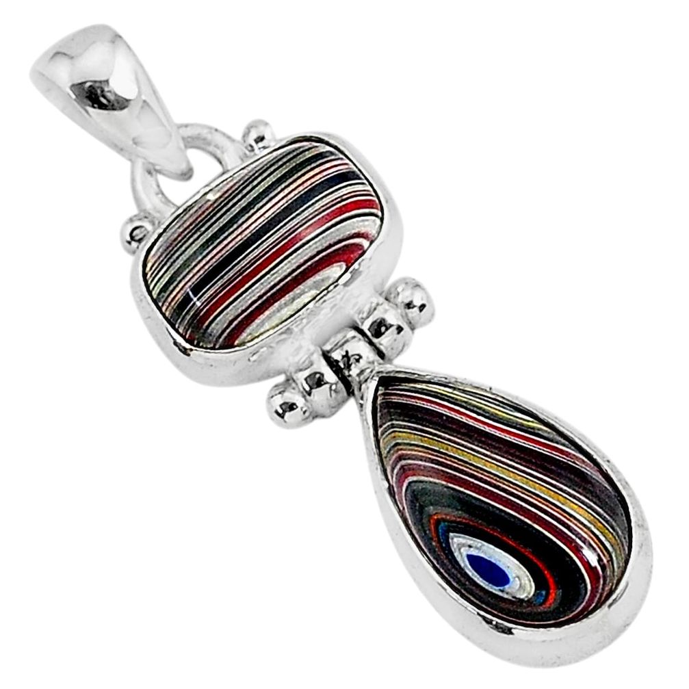 6.88cts fordite detroit agate 925 sterling silver handmade pendant r92870