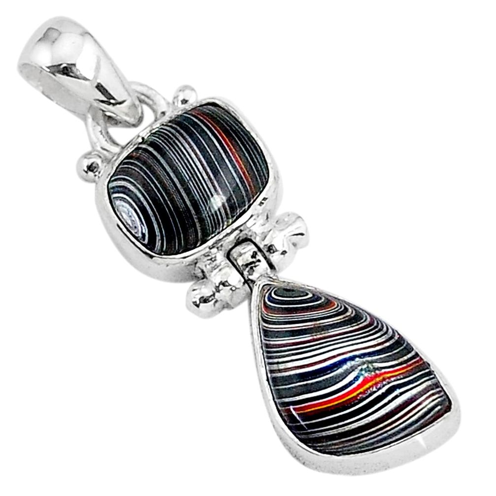 6.19cts fordite detroit agate 925 sterling silver handmade pendant r92875