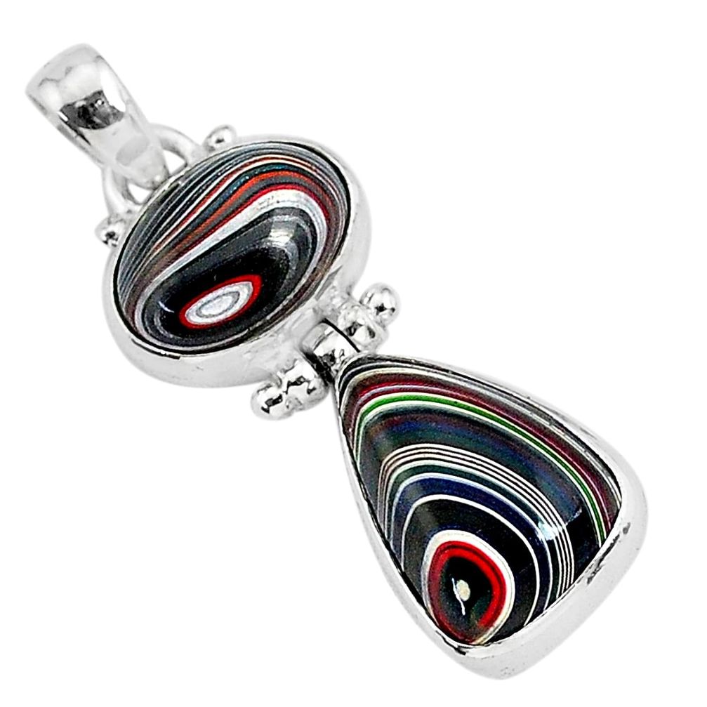 6.93cts fordite detroit agate 925 sterling silver handmade pendant r92877