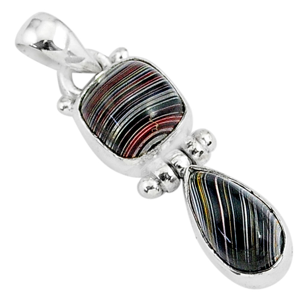 6.19cts fordite detroit agate 925 sterling silver handmade pendant r92879