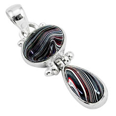 6.57cts fordite detroit agate 925 sterling silver handmade pendant r92880
