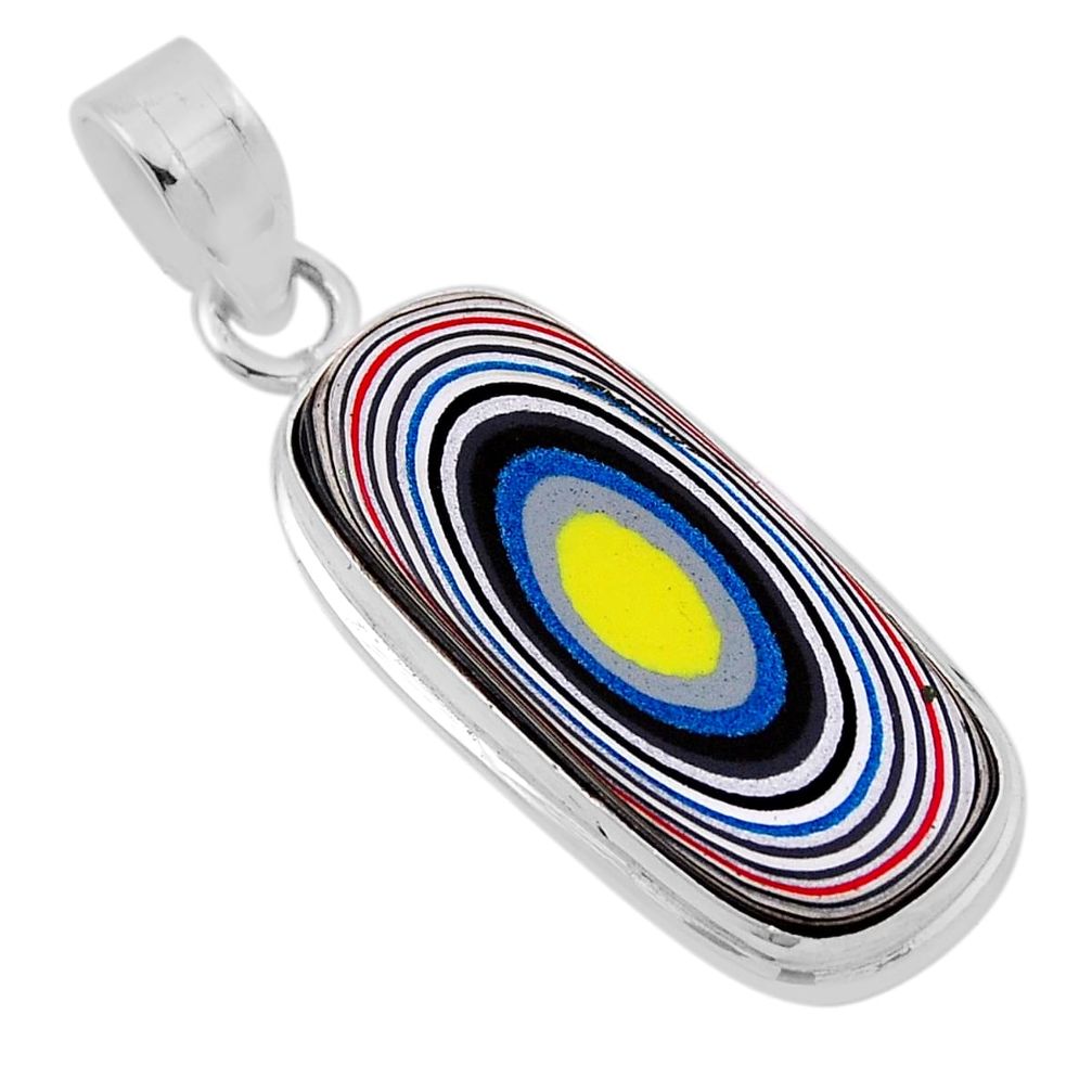 9.37cts fordite detroit agate baguette sterling silver pendant jewelry n29901