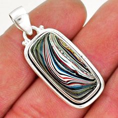 9.61cts fordite detroit agate baguette sterling silver pendant jewelry y17871