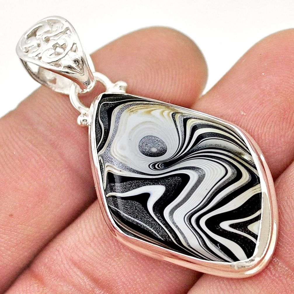 14.45cts fordite detroit agate fancy 925 sterling silver pendant jewelry d48708