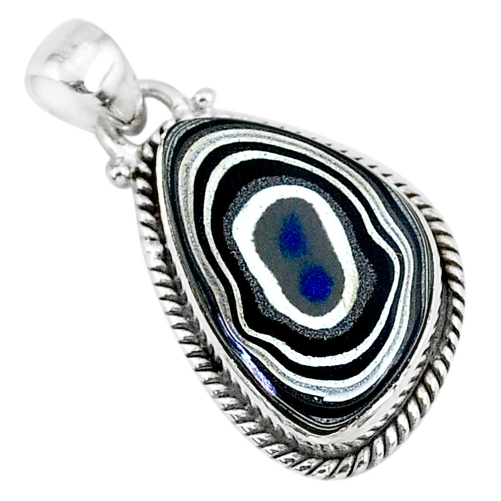 9.22cts fordite detroit agate fancy 925 sterling silver handmade pendant r92746