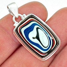 8.80cts fordite detroit agate octagan sterling silver pendant jewelry y17901